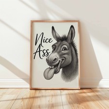 Funny Donkey Wall Art Print