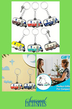 PVC Caravan / Campervan Keychains CHOOSE REQUIRED COLOUR Gift For Campers