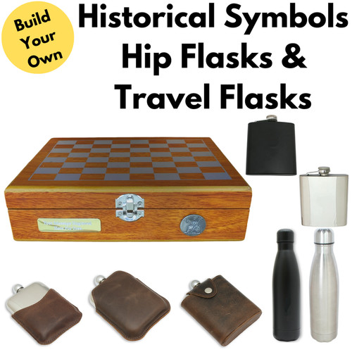 Historical symbols hip flasks - symbols,
