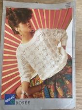 Phildar Rosee Lady’s Jumper Sweater Knitting Pattern 32”-38”