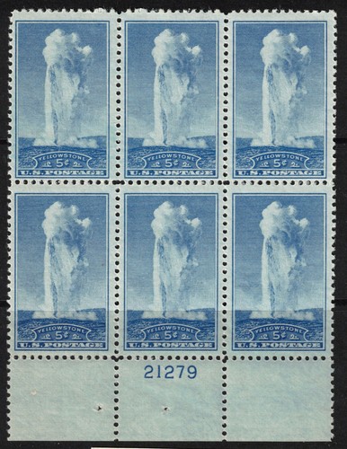 Usa scott 744 plate - plate, block