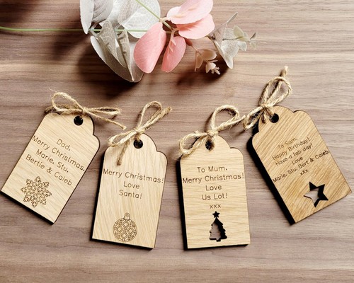 Personalised wooden gift tag - personalised,