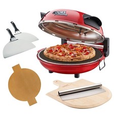 Electric Pizza Oven Set Chopping Board, 2 x Paddles & Cutter Cooks Professional