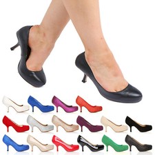 WOMENS LADIES MID HEEL CASUAL