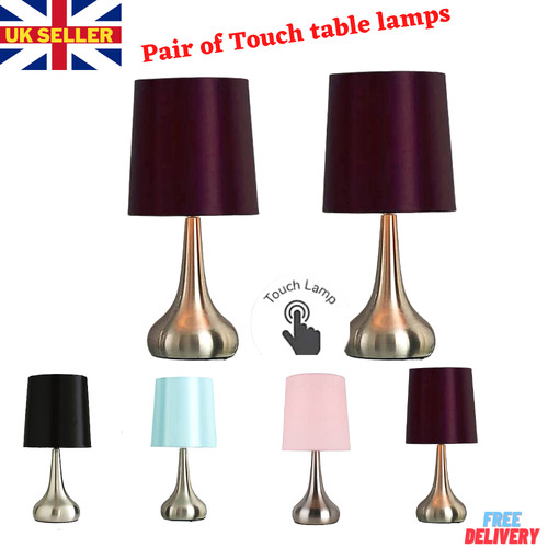 Pair touch table lamps with - table,