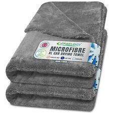 2x Microfibre Car Drying Towel XL Super Absorbent Large Edgeless Detailing Cloth