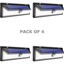 PACK OF 4 Solar Security Lights Outdoor Garden Lights with PIR Motion Sensor