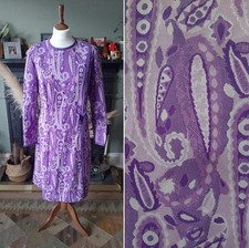 1970s purple paisley midi - 1970s,