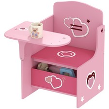 AIYAPLAY Kids Table and Chair Set, Toddler Desk Chair with Storage Bins
