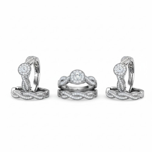 White gold moissanite - moissanite, ring