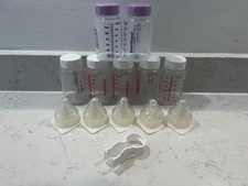 SteriFeed 7x Breast Milk Storage Bottles 120-130ml 5x Sealed Teats Pincers 