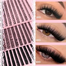 Cluster Individual Lash Extensions D Curl Natural False Eyelashes 10-16mm Mixed