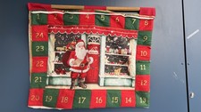 Large Vintage Homemade Christmas Advent Calendar Traditional Style Fabric