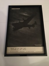 HANDLEY PAGE HALIFAX BOMBER-WW2 1942 A4 framed original advert