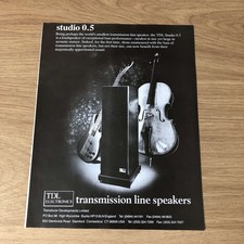 GRAM40 MAGAZINE ADVERT 11X8 EXCEPTIONAL TDL STUDIO 0.5 SPEAKER