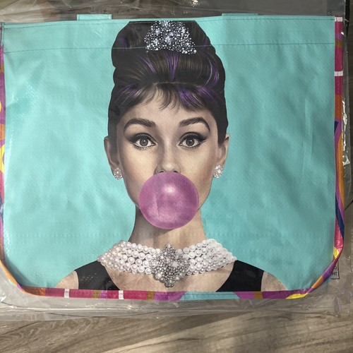 Audrey hepburn blowing pink - hepburn,