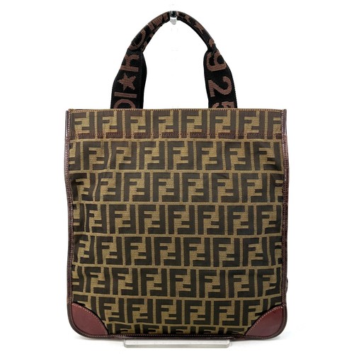 Fendi zucca nylon leather tote - zucca,