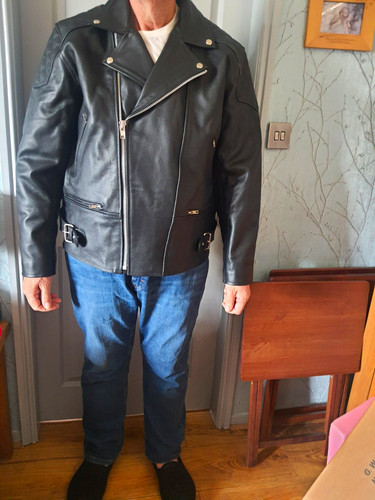 Leather motorcycle jacket - leather,