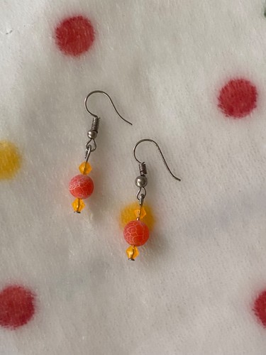 Pumpkin glow handmade earrings