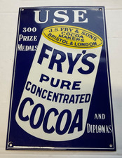FRY’S COCOA TIN vintage style Metal Enamel wall Sign - Cafe, kitchen ETC