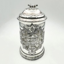 VICTORIAN TROPHY CUP SILVER PLATE THE MIDNIGHT MUGS AT HYTHE 1862