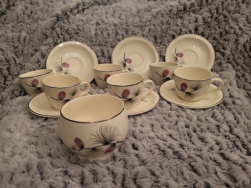 Espresso cups saucers - 6, with