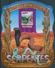 Mozambique 2015 MNH Reptiles Stamps Atheris nitschei Venomous Snake 1v S/S IV