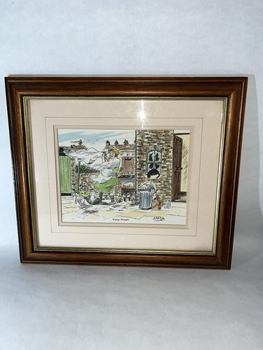 Vintage wooden picture - wooden, &