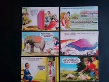 SIX VINTAGE POSTCARDS SAUCY