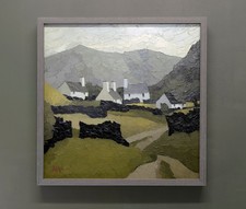 Welsh Cottages - Original Landscape Painting - A Hudson - Kyffin Influence