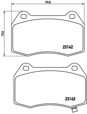 Front brake pad set - set, disc