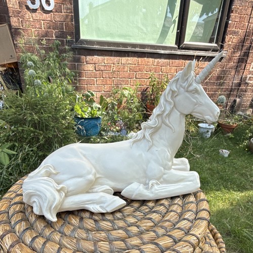 Large white unicorn ornament - large,