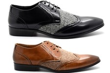 Mens Faux Leather Tweed