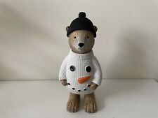 Next Bertie Bear Snowman Jumper Christmas Ornament - Height 18.5cm - New