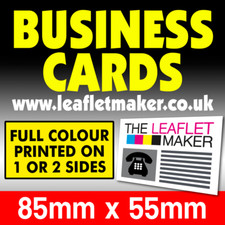 Business Cards printed in Full Colour with your design - 85x55mm 300gsm Uncoated