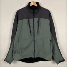 Simms Jacket Mens Medium Brown Softshell Hooded Water Resistant Windstopper