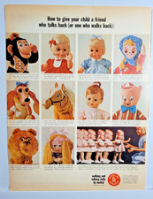 Mattel Walking and Talking Dolls Vintage Original 1965 11x14 ad