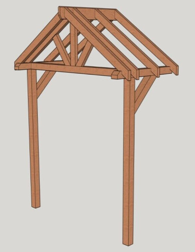 Wooden porch canopy x - wooden,