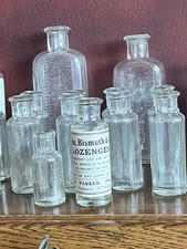 24 Vintage Medicine Glass Bottles Apothecary - Old Chemist - Alchemist