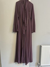 Women's Purple Maxi Dress Abaya Islamic Kaftan, Long Sleeve
