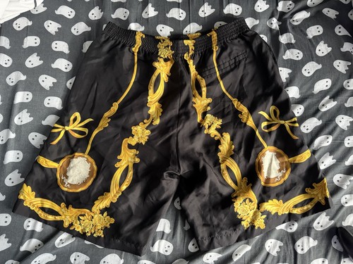 Versace medusa silk shorts - versace,