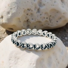 Band of Hearts Silver Ring