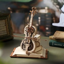 🎻 ROKR Violin 3D Wooden Puzzle Music Box | DIY Mechanical Model Kit Gift