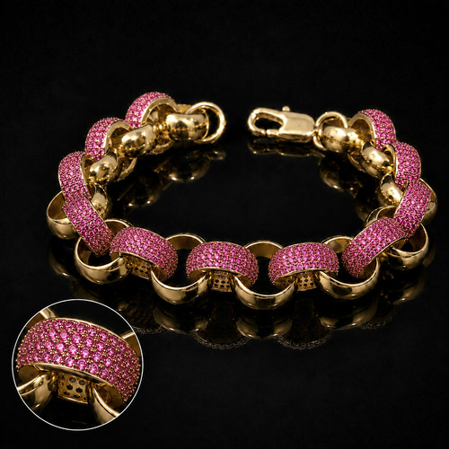 Ladies 12mm gold belcher - gold,