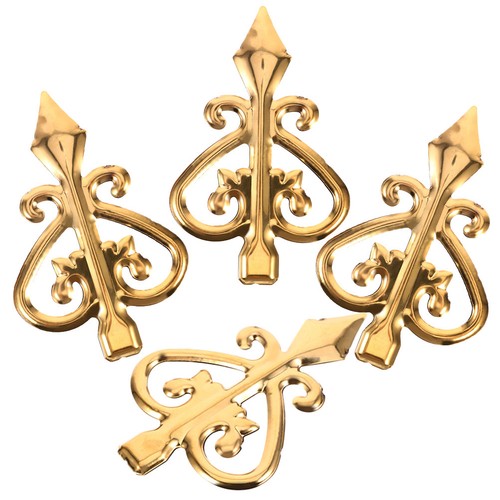 4pcs golden fence - fence, finials