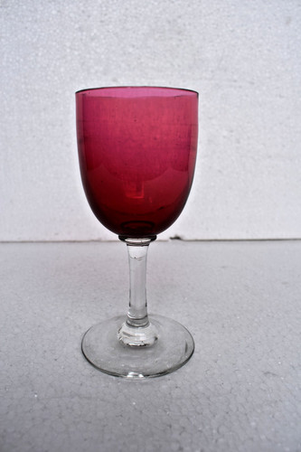 Vintage cranberry glass - glass, wine