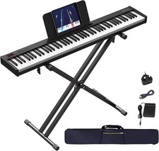 OYAYO 88 Key Digital Piano Semi-Weighted Keyboard Stand Bag Touch Sensitivity