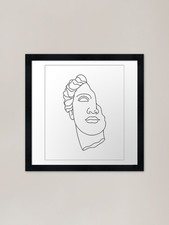 Minimal Greek Statue Line Art