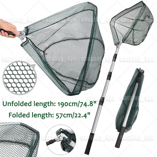 Telescopic landing net folding - net,