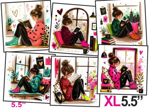 Girl reading card - reading, toppers